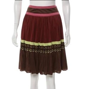 Gucci vintage maroon skirt with green stripes